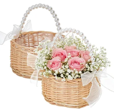 Produktbild von Omgoods – 2 Körbe aus Rattan, ideal für Hochzeiten und zur Dekoration im Haus