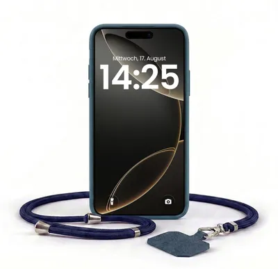 Produktbild von Handyhülle für Apple iPhone 17 Pro mit Handykette Band Kordel Hülle Case Schutzhülle Blau