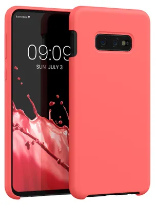 Produktbild von kwmobile Handyhülle für Samsung Galaxy S10e Hülle - Case Silikon - Kabelloses Laden - Schutzhülle Cover in Neon Koralle