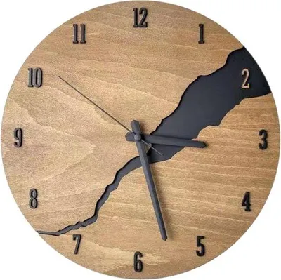 Productafbeelding van Houten Wandklok, Rond, Stille Decoratieve Klok voor Woonkamer, Slaapkamer en Kantoor