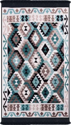 Produktbild von Bigghome Doppelseitiger Teppich, Kelim, Orientalisch, Maschinenwaschbar, Modernes Design, 80*150 cm, Langlebig, Vielseitig für Zuhause, Büro, SA1818A