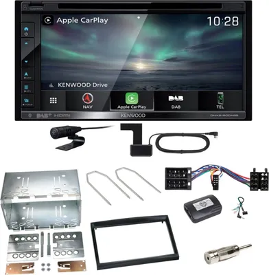 Produktbild von Kenwood DNX-5190DABS Navi CarPlay CD MP3 Einbauset für Peugeot 307 Citroen C2 C3