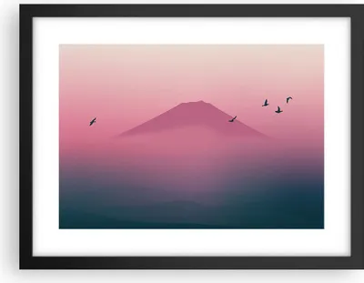 Produktbild von Gerahmtes Poster - Schwarzer Rahmen - Vulkan Vogel Natur - 40x30 cm - Wand Bild - Wanddeko - Wandbilder - Kunstposter - Wandposter - Bilderrahmen - Bilder - Kunstdruck - Wandbild - P2BAA40x30-4124