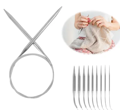 Produktbild von Set mit 9 Rundstricknadeln aus Edelstahl, 2,5 bis 10 mm, Stricklänge (120 cm)