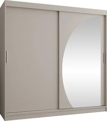 Produktbild von MIRJAN24 Kleiderschrank Wika 200, Schwebetürenschrank mit zwei Kleiderstangen, Garderobe (Farbe: Cashmere, Größe: 200 cm, mit Schubladen)