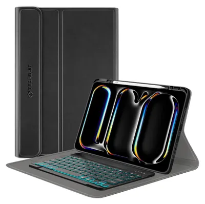 Zdjęcie produktu dla Techsuit Case etui Apple Pencil i RGB iPad Pro 13 (2024 2025) - czarne