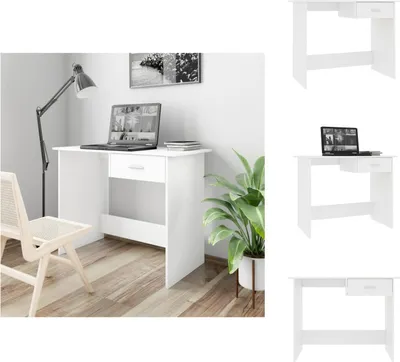 Zdjęcie produktu dla vidaXL Biurko białe 100x50x76 cm materiał drewnopochodny - Biurka