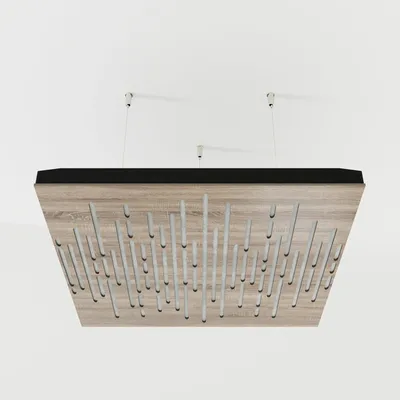 Produktbild von 4er-Set Akustik-Deckenpaneele WAVE Samt 50x50x5 cm, Sonoma/Weiß