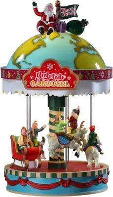 Productafbeelding van Kersthuisje Yuletide carousel 4,5V LEMAX