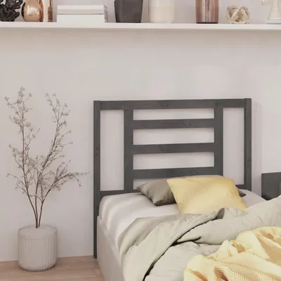 Produktbild von vidaXL Kopfteil Grau 96x4x100 cm Massivholz Kiefer - Kopfteil - Kopfteile - Bettkopfteil - Holzkopfteil
