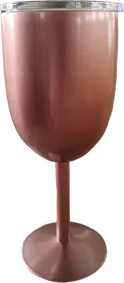 Produktbild von 10 oz isoliertes Cocktailglas, doppelwandig, mit hohem Fuß und Deckel, für Cocktails, Wein, kalte Getränke, Weinglas aus Edelstahl