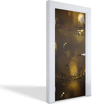 Produktbild von Türdeko Aufkleber Selbstklebende Wandsticker Personalisiert - Goldene Tropfen - 95 x 205 cm