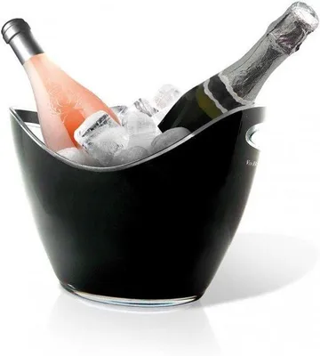 Productafbeelding van Zwarte IJsemmer voor 2 Wijn- of Champagneflessen - IJsblokjeshouder