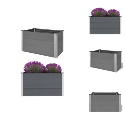 Productafbeelding van vidaXL Tuinverhoger van composietmateriaal (WPC), 100 x 50 x 54 cm, grijs - Bloempotten en plantbakken