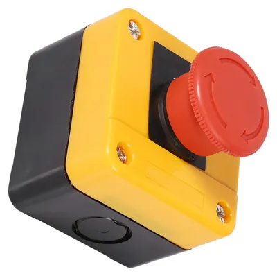 Produktbild von 1 Stück 660 V, 10 A, Not-Aus-Pilztaster mit Kunststoffgehäuse, rot, neu