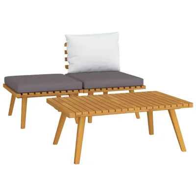 Image de vidaXL Ensemble de salon de jardin 3 pièces avec coussins en bois massif d'acacia