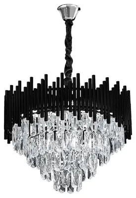 Productafbeelding van Toolight Hanglamp Met Kristallen G063-cp 50cm Black
