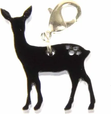 Produktbild von Reh Charm Anhänger Bettelarmband Miniblings Rehkitz Rehe Acrylglas schwarz