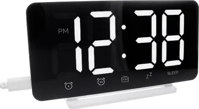Obrázek produktu pro MPM-Quality – Digitální budík plastový, bílá, 15,9×8,5×4 cm