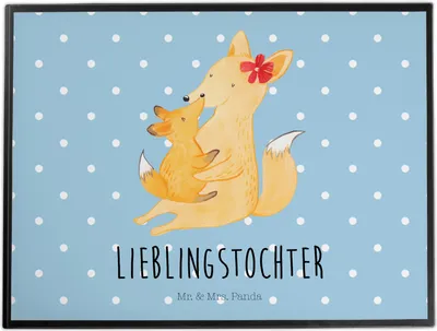 Produktbild von Mr. & Mrs. Panda schreibauflage Fuchs Mama - Blau Pastell - Geschenk, Tochter, Schreibunterlage, Mutter, Schoß, schreibtischunterlage, Familie, schreibtischunterlagen