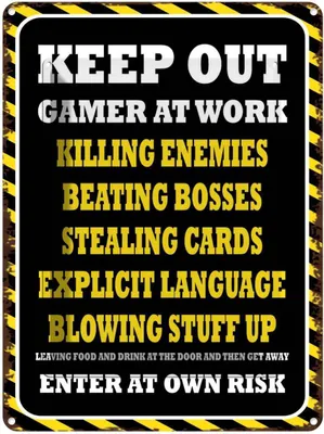 Produktbild von vianmo Blechschild 40x30 cm Keep Out gamer at work killing