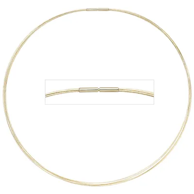 Produktbild von 1,4mm Halsreif 5-reihige Halskette aus 585 Gold Gelbgold Halsschmuck, 45cm