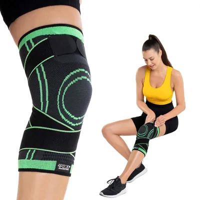 Produktbild von 4FIZJO Knieorthese, Kniegelenk-Stabilisator mit Patella-Aussparung, schwarz/grün, XXL
