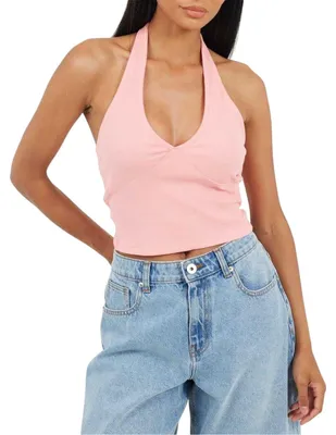 Produktbild von Brave Soul - Kurzes Top für Damen, Neckholder, Ärmellos GT41119 (38 DE) (Pink/Violett)