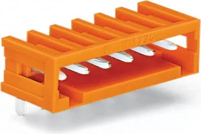 Produktbild von WAGO THT-Stiftleiste;Lötstift 1,0 x 1,0 mm;abgewinkelt;orange 734-266
