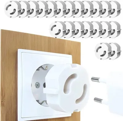 Image de Caches de sécurité pour prises électriques pour bébés - Lot de 24, adaptés aux bébés et aux jeunes enfants.