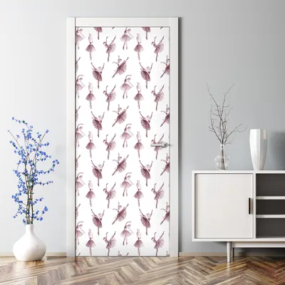 Produktbild von Dekorative Türaufkleber Aaufkleber selbstklebend Klebefolie Türtapete Lila-grüne Blätter 70 x 200 cm