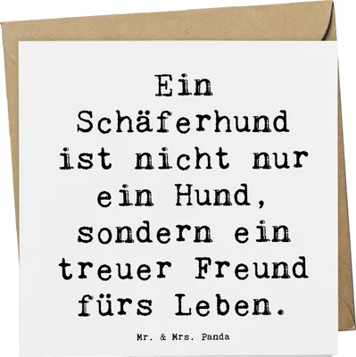 Produktbild von Mr. & Mrs. Panda Grußkarte Spruch Schäferhund Freund - Weiß - Geschenk, Hunderasse, Hunderassen, faltkarte, Hunde, Klappkarte, Arbeitshund, Glückwunschkarte, anlasskarte
