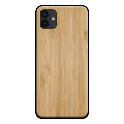 Image de Smartphonica Etui de téléphone pour Samsung Galaxy A04
  avec aspect bois - coque arrière en bois artificiel de bambou - Marron
