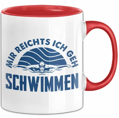 Produktbild von Schwimmer Geschenk Tasse Mir Reichts Ich Geh Schwimmen Geschenkidee Für Schwimm-Lehrer (Rot)