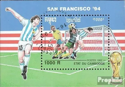 Produktbild von Briefmarken Kambodscha 1992 Mi Block189 (kompl.Ausg.) gestempelt Fußball-WM 1994, USA