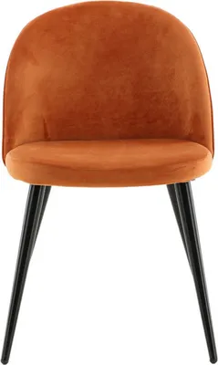 Image de Velvet Chaise de salle à manger en velours, orange, noir.