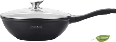 Produktbild von Royalty Line Rl-Bw32M; 32 Cm Marble Coating Wok Met Glazen Afdekplaat