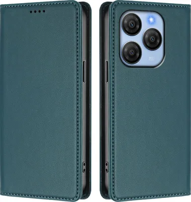 Image de Etui en cuir pour Blackview Shark 9, étui magnétique en cuirPolyuréthaneavec support Vert