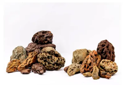 Produktbild von Hoshi Stone | Heller Aquarium Stein I wasserneutral mit interessanter Struktur I Aquascaping Hardscape Steine Deko für Aquarien I Größe S: 6-12cm