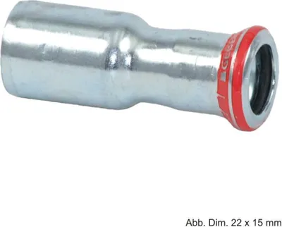 Produktbild von Geberit GE Mapress C-Stahl, Reduktion, mit Einschubende, d18 x 15mm, 1 Stk.