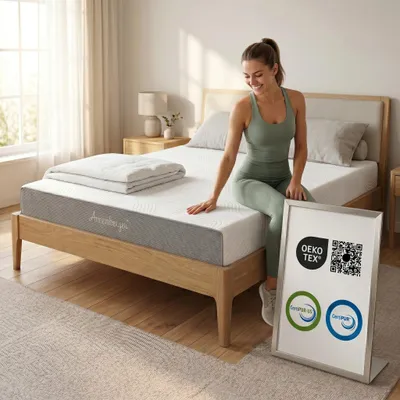 Produktbild von ARENSBERGER LINA, Gelschaum Matratze 140x200 cm – 11 cm NANOCELL® Gel-Schaum – H3 Härtegrad – Atmungsaktiv – Abnehmbarer Bezug 240g/m²