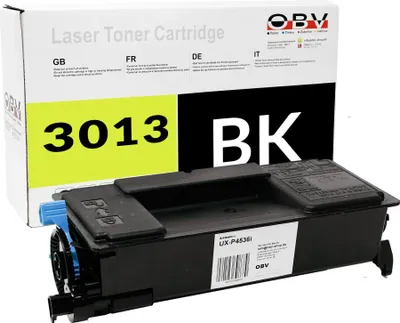 A product shot of a laser toner cartridge box and the cartridge itself.