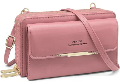Obrázok produktu pre Mobilný telefón taška Dámy RFID peňaženkaPolyuretánkožené rameno taška Crossbody Rose