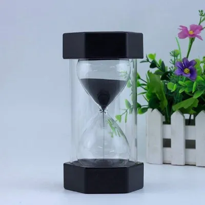 Sichere Modus Sanduhr 16 cm - Große Größe in Schwarz für 60 Minuten Timing und Dekoration