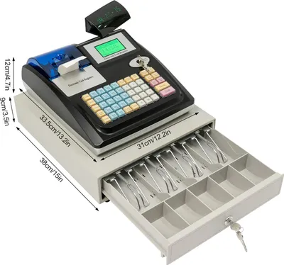 Image de Caisse enregistreuse électronique - système POS - 48 touches - double écran - 36 compartiments - 10.000 PLU - tiroir-caisse et tiroir à monnaie - appareil autonome
