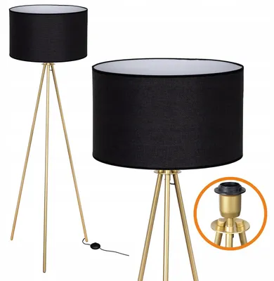 Produktbild von Cerlux Moderne Stehlampe Trigni 136cm Gold Schwarz Leuchten