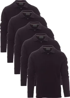 Produktbild von Mivaro Herren Poloshirt 5er Pack Langarm - Langarmshirt mit Polo-Kragen aus 100% Baumwolle - Regular Fit, atmungsaktiv, pflegeleicht, verschiedene Farben, bis 5XL