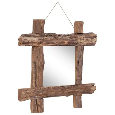 Produktbild von vidaXL Holzspiegel Natur 50x50 cm Recyceltes Teakholz
