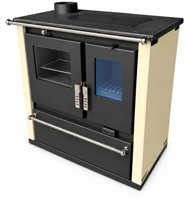 Produktbild von Verso CS Plus Ivory 7,7 kW | Holzofen  mit Backofen & Kochplatte Links