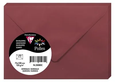 Zdjęcie produktu dla Clairefontaine 5880C, Bordowy, 120 g/m², 100 mm, 75 mm, Forest Stewardship Council (FSC), Francja